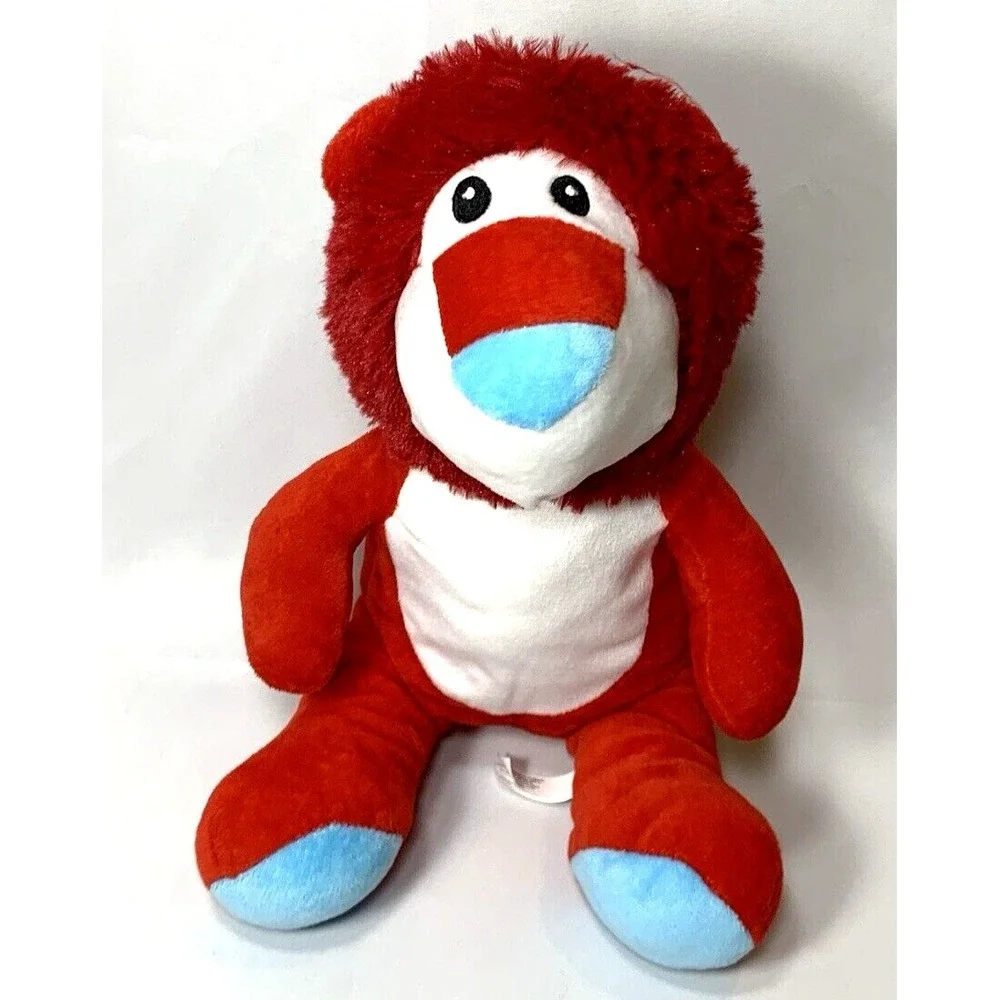 Toy‎ Factory Plush Lion Red White Aqua Blue Stuffed Animal Stuffie